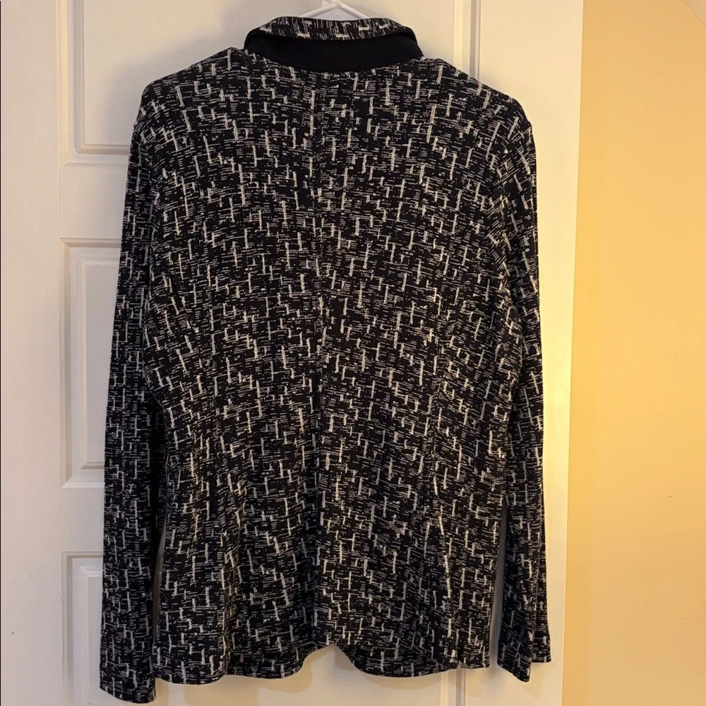 Nic & Zoe Print Knit Navy/White Jacket (L) - Picture 3 of 5